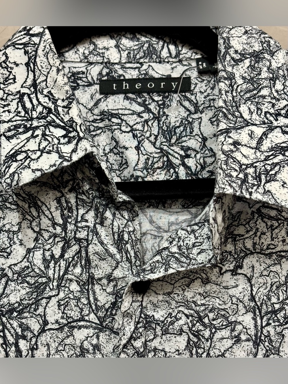 Theory Abstract Button-front Shirt. Medium, NWOT